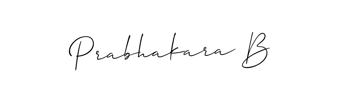 The best way (Allison_Script) to make a short signature is to pick only two or three words in your name. The name Prabhakara B include a total of six letters. For converting this name. Prabhakara B signature style 2 images and pictures png