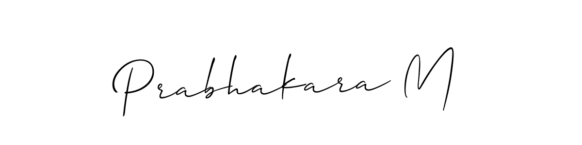 Use a signature maker to create a handwritten signature online. With this signature software, you can design (Allison_Script) your own signature for name Prabhakara M. Prabhakara M signature style 2 images and pictures png