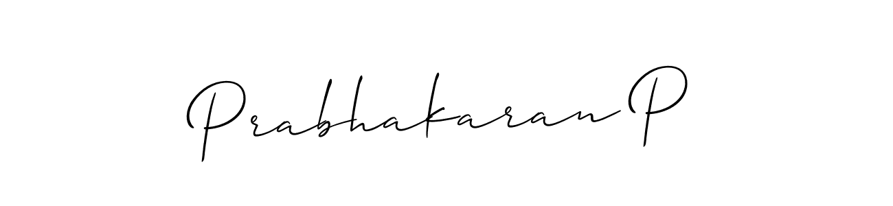 if you are searching for the best signature style for your name Prabhakaran P. so please give up your signature search. here we have designed multiple signature styles  using Allison_Script. Prabhakaran P signature style 2 images and pictures png