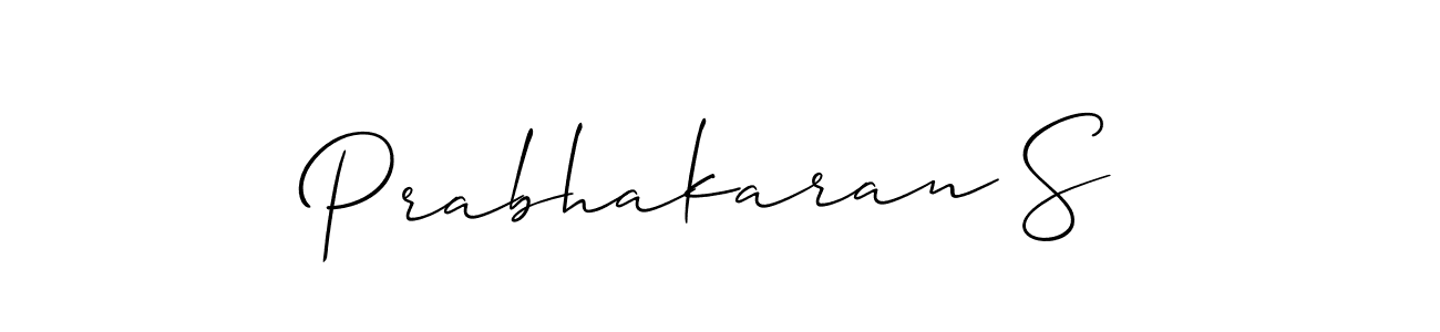 Use a signature maker to create a handwritten signature online. With this signature software, you can design (Allison_Script) your own signature for name Prabhakaran S. Prabhakaran S signature style 2 images and pictures png