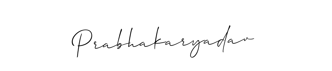 Also we have Prabhakaryadav name is the best signature style. Create professional handwritten signature collection using Allison_Script autograph style. Prabhakaryadav signature style 2 images and pictures png