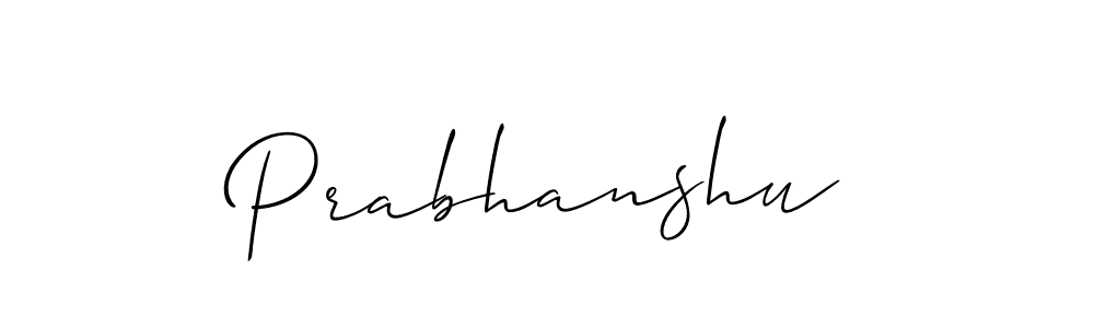 Use a signature maker to create a handwritten signature online. With this signature software, you can design (Allison_Script) your own signature for name Prabhanshu. Prabhanshu signature style 2 images and pictures png