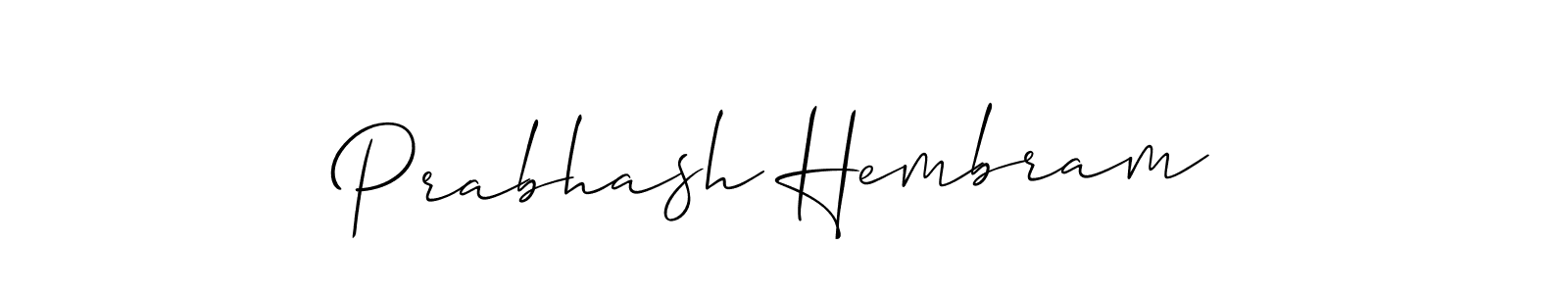 The best way (Allison_Script) to make a short signature is to pick only two or three words in your name. The name Prabhash Hembram include a total of six letters. For converting this name. Prabhash Hembram signature style 2 images and pictures png