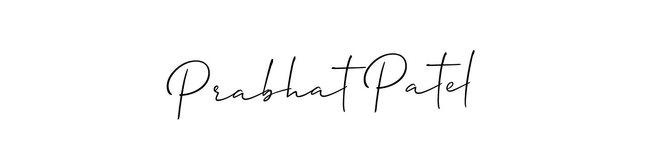 How to make Prabhat Patel name signature. Use Allison_Script style for creating short signs online. This is the latest handwritten sign. Prabhat Patel signature style 2 images and pictures png