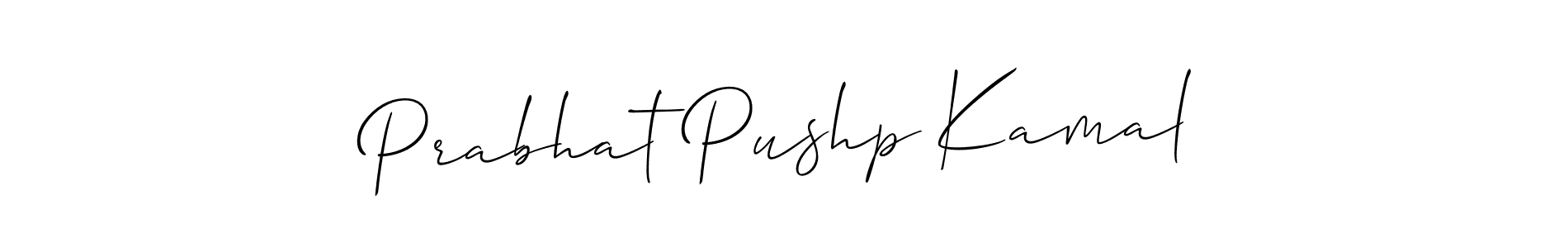 Also You can easily find your signature by using the search form. We will create Prabhat Pushp Kamal name handwritten signature images for you free of cost using Allison_Script sign style. Prabhat Pushp Kamal signature style 2 images and pictures png