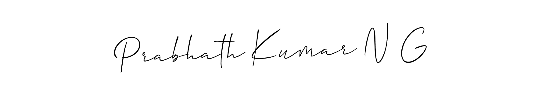 How to make Prabhath Kumar N G name signature. Use Allison_Script style for creating short signs online. This is the latest handwritten sign. Prabhath Kumar N G signature style 2 images and pictures png