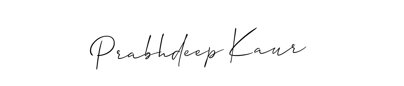 You should practise on your own different ways (Allison_Script) to write your name (Prabhdeep Kaur) in signature. don't let someone else do it for you. Prabhdeep Kaur signature style 2 images and pictures png