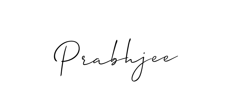 How to make Prabhjee name signature. Use Allison_Script style for creating short signs online. This is the latest handwritten sign. Prabhjee signature style 2 images and pictures png