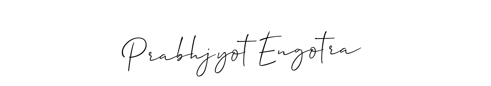 Design your own signature with our free online signature maker. With this signature software, you can create a handwritten (Allison_Script) signature for name Prabhjyot Engotra. Prabhjyot Engotra signature style 2 images and pictures png