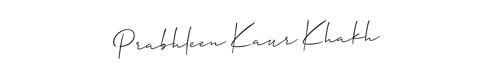 The best way (Allison_Script) to make a short signature is to pick only two or three words in your name. The name Prabhleen Kaur Khakh include a total of six letters. For converting this name. Prabhleen Kaur Khakh signature style 2 images and pictures png