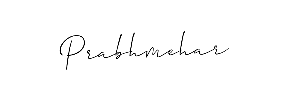 The best way (Allison_Script) to make a short signature is to pick only two or three words in your name. The name Prabhmehar include a total of six letters. For converting this name. Prabhmehar signature style 2 images and pictures png