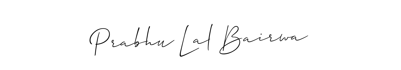 How to make Prabhu Lal Bairwa name signature. Use Allison_Script style for creating short signs online. This is the latest handwritten sign. Prabhu Lal Bairwa signature style 2 images and pictures png