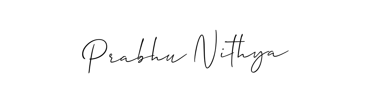 How to make Prabhu Nithya signature? Allison_Script is a professional autograph style. Create handwritten signature for Prabhu Nithya name. Prabhu Nithya signature style 2 images and pictures png