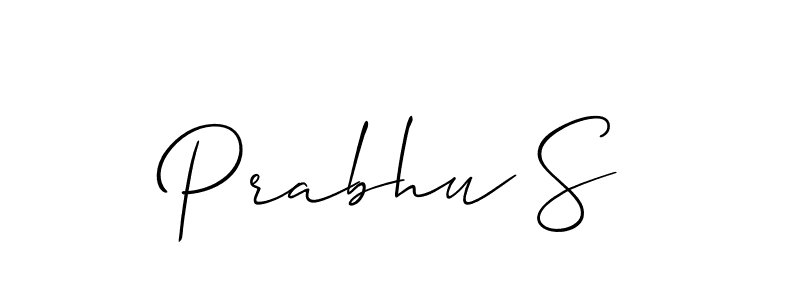 You should practise on your own different ways (Allison_Script) to write your name (Prabhu S) in signature. don't let someone else do it for you. Prabhu S signature style 2 images and pictures png