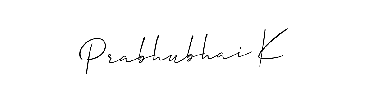 Prabhubhai K stylish signature style. Best Handwritten Sign (Allison_Script) for my name. Handwritten Signature Collection Ideas for my name Prabhubhai K. Prabhubhai K signature style 2 images and pictures png