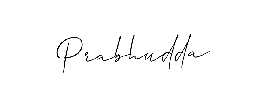 Use a signature maker to create a handwritten signature online. With this signature software, you can design (Allison_Script) your own signature for name Prabhudda. Prabhudda signature style 2 images and pictures png