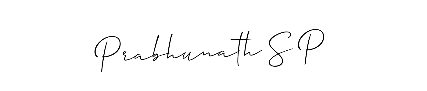 It looks lik you need a new signature style for name Prabhunath S P. Design unique handwritten (Allison_Script) signature with our free signature maker in just a few clicks. Prabhunath S P signature style 2 images and pictures png