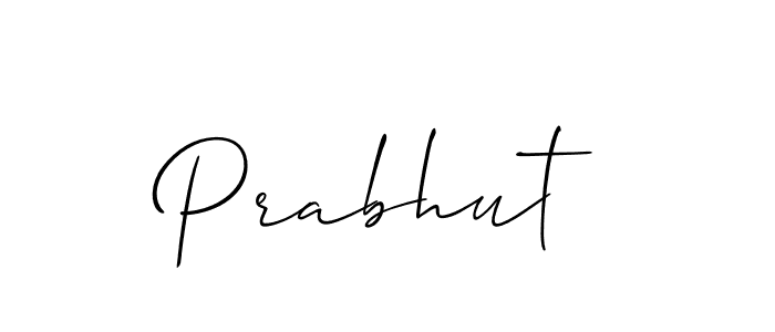 How to Draw Prabhut signature style? Allison_Script is a latest design signature styles for name Prabhut. Prabhut signature style 2 images and pictures png