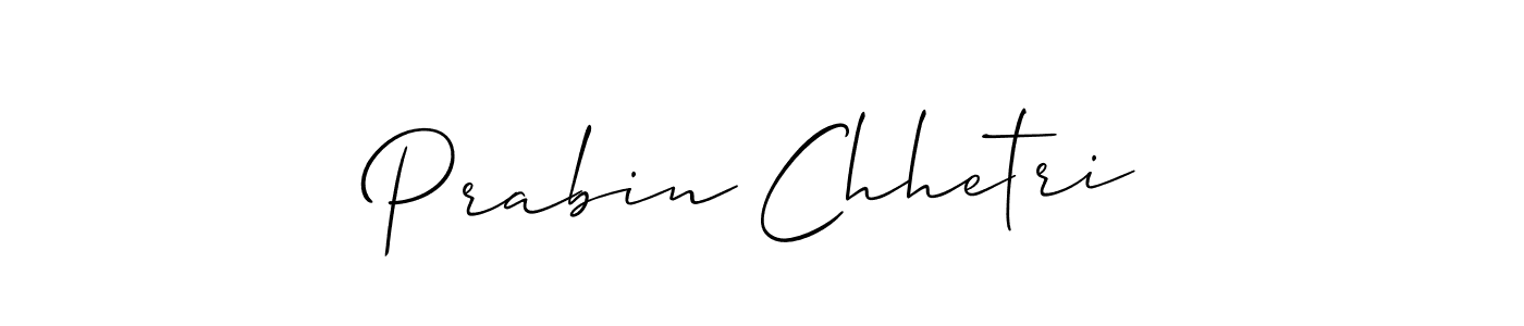 Design your own signature with our free online signature maker. With this signature software, you can create a handwritten (Allison_Script) signature for name Prabin Chhetri. Prabin Chhetri signature style 2 images and pictures png