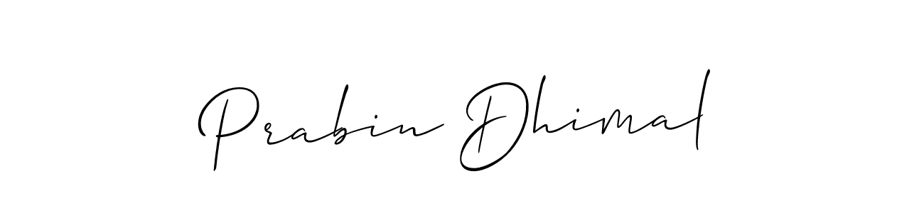 The best way (Allison_Script) to make a short signature is to pick only two or three words in your name. The name Prabin Dhimal include a total of six letters. For converting this name. Prabin Dhimal signature style 2 images and pictures png