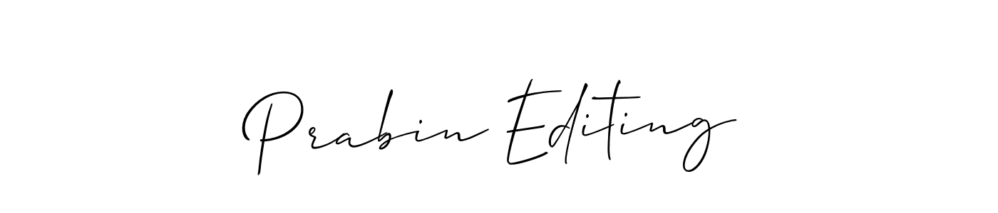 The best way (Allison_Script) to make a short signature is to pick only two or three words in your name. The name Prabin Editing include a total of six letters. For converting this name. Prabin Editing signature style 2 images and pictures png