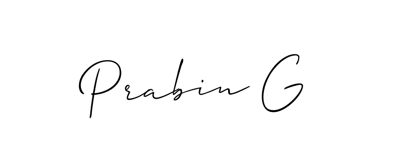 Design your own signature with our free online signature maker. With this signature software, you can create a handwritten (Allison_Script) signature for name Prabin G. Prabin G signature style 2 images and pictures png