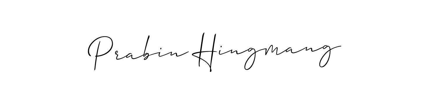 if you are searching for the best signature style for your name Prabin Hingmang. so please give up your signature search. here we have designed multiple signature styles  using Allison_Script. Prabin Hingmang signature style 2 images and pictures png