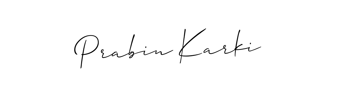 How to make Prabin Karki signature? Allison_Script is a professional autograph style. Create handwritten signature for Prabin Karki name. Prabin Karki signature style 2 images and pictures png
