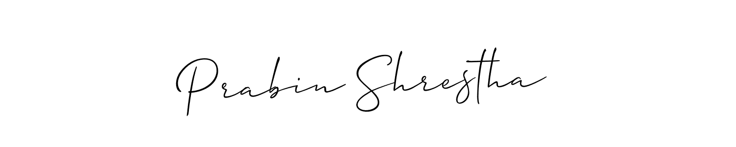 if you are searching for the best signature style for your name Prabin Shrestha. so please give up your signature search. here we have designed multiple signature styles  using Allison_Script. Prabin Shrestha signature style 2 images and pictures png