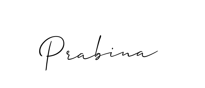 Create a beautiful signature design for name Prabina. With this signature (Allison_Script) fonts, you can make a handwritten signature for free. Prabina signature style 2 images and pictures png