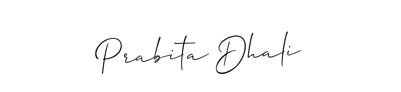 Also we have Prabita Dhali name is the best signature style. Create professional handwritten signature collection using Allison_Script autograph style. Prabita Dhali signature style 2 images and pictures png