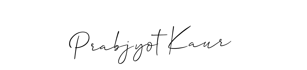 Create a beautiful signature design for name Prabjyot Kaur. With this signature (Allison_Script) fonts, you can make a handwritten signature for free. Prabjyot Kaur signature style 2 images and pictures png