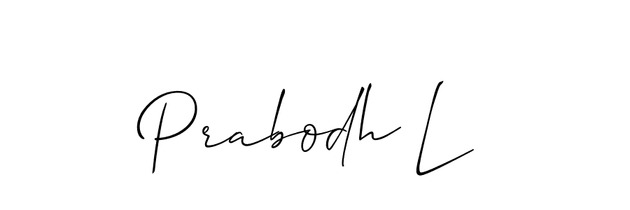 How to make Prabodh L signature? Allison_Script is a professional autograph style. Create handwritten signature for Prabodh L name. Prabodh L signature style 2 images and pictures png