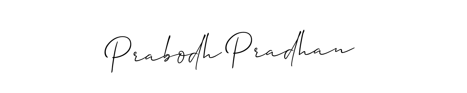 Make a beautiful signature design for name Prabodh Pradhan. With this signature (Allison_Script) style, you can create a handwritten signature for free. Prabodh Pradhan signature style 2 images and pictures png