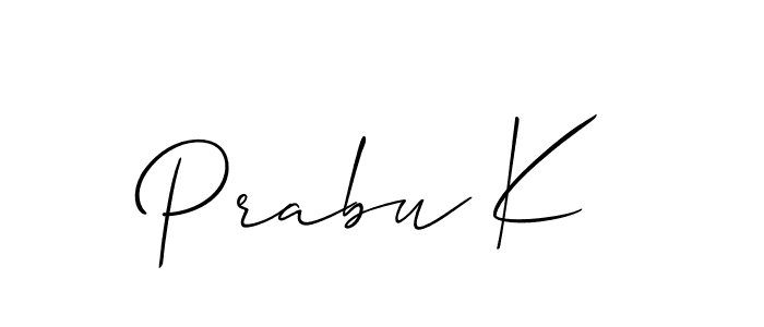 if you are searching for the best signature style for your name Prabu K. so please give up your signature search. here we have designed multiple signature styles  using Allison_Script. Prabu K signature style 2 images and pictures png