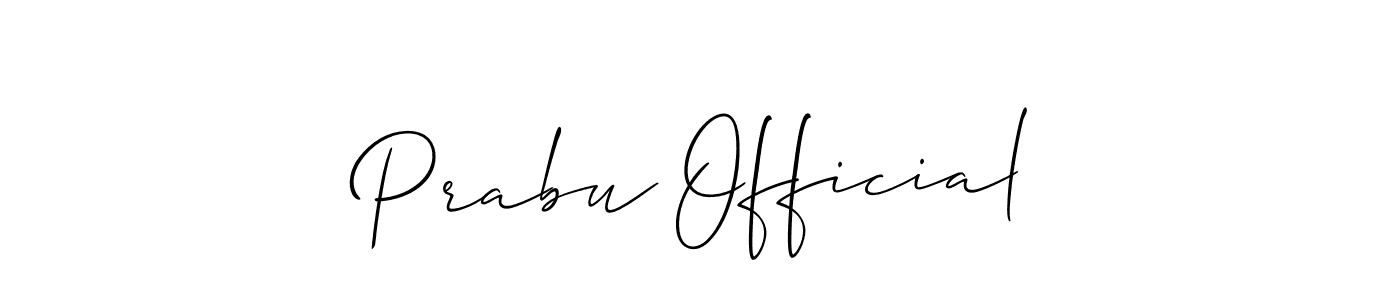 It looks lik you need a new signature style for name Prabu Official. Design unique handwritten (Allison_Script) signature with our free signature maker in just a few clicks. Prabu Official signature style 2 images and pictures png