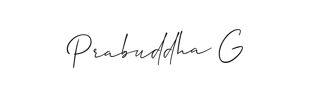 Make a short Prabuddha G signature style. Manage your documents anywhere anytime using Allison_Script. Create and add eSignatures, submit forms, share and send files easily. Prabuddha G signature style 2 images and pictures png