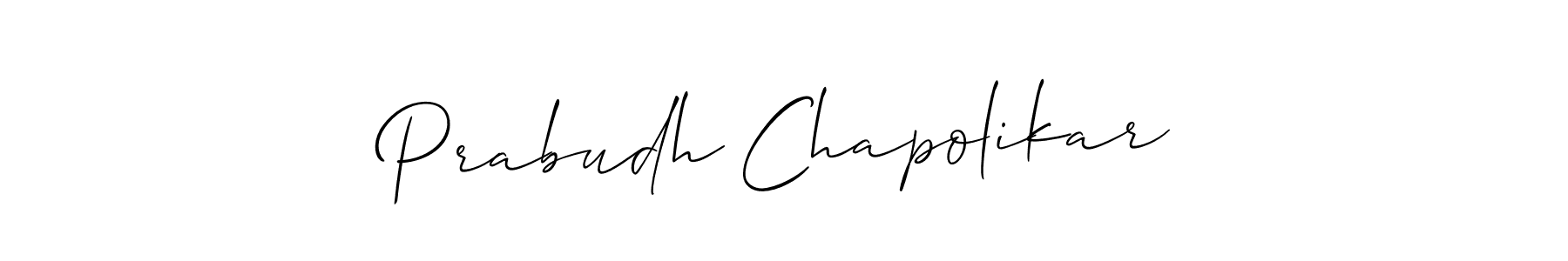 How to make Prabudh Chapolikar signature? Allison_Script is a professional autograph style. Create handwritten signature for Prabudh Chapolikar name. Prabudh Chapolikar signature style 2 images and pictures png