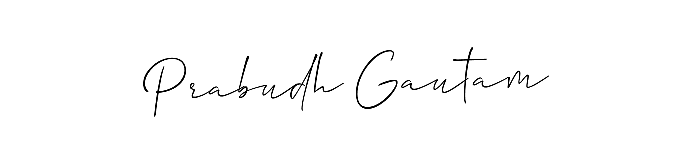 Design your own signature with our free online signature maker. With this signature software, you can create a handwritten (Allison_Script) signature for name Prabudh Gautam. Prabudh Gautam signature style 2 images and pictures png