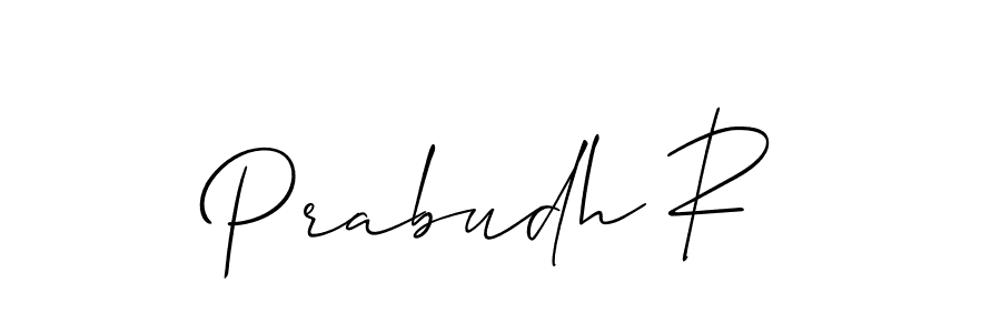 Make a beautiful signature design for name Prabudh R. With this signature (Allison_Script) style, you can create a handwritten signature for free. Prabudh R signature style 2 images and pictures png