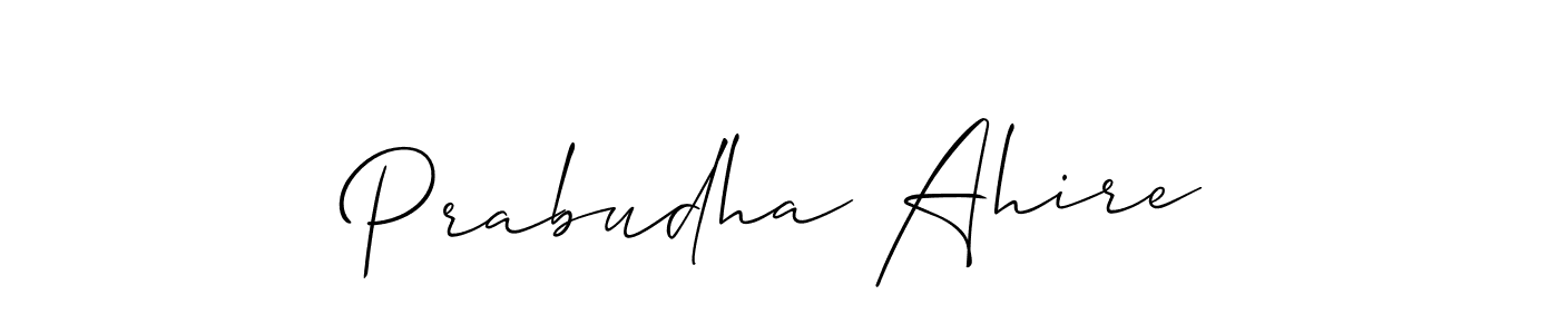 Similarly Allison_Script is the best handwritten signature design. Signature creator online .You can use it as an online autograph creator for name Prabudha Ahire. Prabudha Ahire signature style 2 images and pictures png
