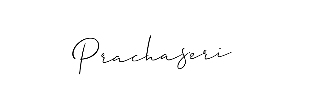 The best way (Allison_Script) to make a short signature is to pick only two or three words in your name. The name Prachaseri include a total of six letters. For converting this name. Prachaseri signature style 2 images and pictures png