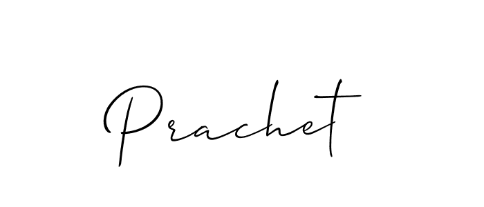 Use a signature maker to create a handwritten signature online. With this signature software, you can design (Allison_Script) your own signature for name Prachet. Prachet signature style 2 images and pictures png