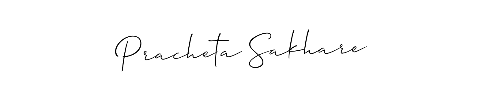 Make a short Pracheta Sakhare signature style. Manage your documents anywhere anytime using Allison_Script. Create and add eSignatures, submit forms, share and send files easily. Pracheta Sakhare signature style 2 images and pictures png