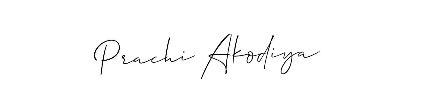 Design your own signature with our free online signature maker. With this signature software, you can create a handwritten (Allison_Script) signature for name Prachi Akodiya. Prachi Akodiya signature style 2 images and pictures png