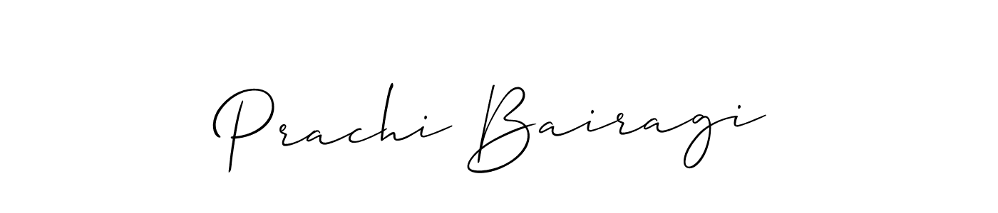 Allison_Script is a professional signature style that is perfect for those who want to add a touch of class to their signature. It is also a great choice for those who want to make their signature more unique. Get Prachi Bairagi name to fancy signature for free. Prachi Bairagi signature style 2 images and pictures png