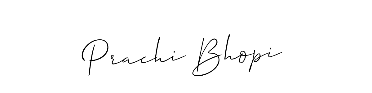 Create a beautiful signature design for name Prachi Bhopi. With this signature (Allison_Script) fonts, you can make a handwritten signature for free. Prachi Bhopi signature style 2 images and pictures png