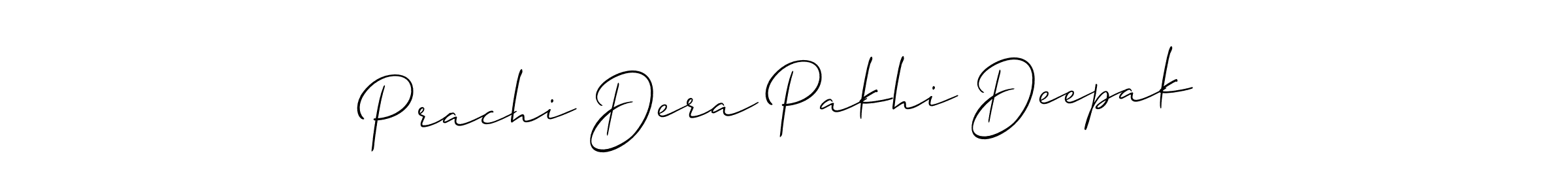 Also You can easily find your signature by using the search form. We will create Prachi Dera Pakhi Deepak name handwritten signature images for you free of cost using Allison_Script sign style. Prachi Dera Pakhi Deepak signature style 2 images and pictures png