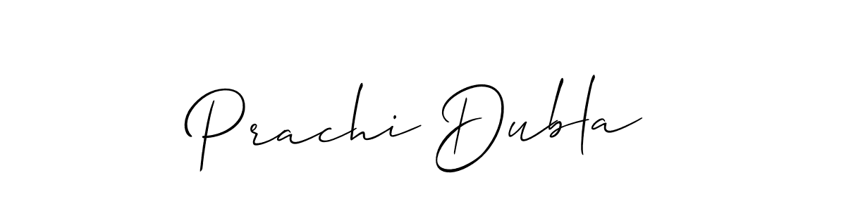 Design your own signature with our free online signature maker. With this signature software, you can create a handwritten (Allison_Script) signature for name Prachi Dubla. Prachi Dubla signature style 2 images and pictures png