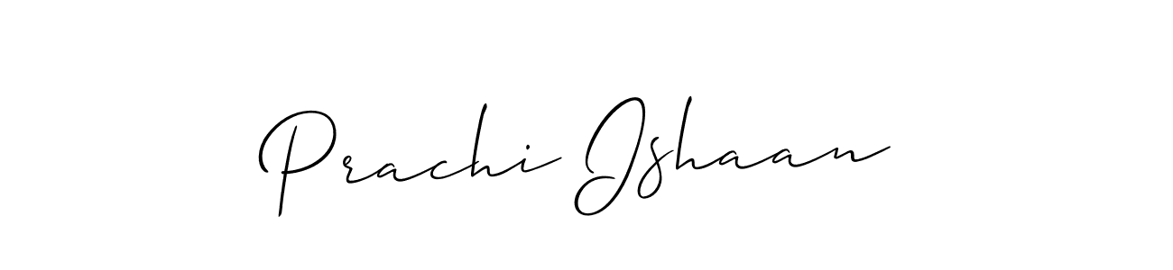 How to make Prachi Ishaan signature? Allison_Script is a professional autograph style. Create handwritten signature for Prachi Ishaan name. Prachi Ishaan signature style 2 images and pictures png